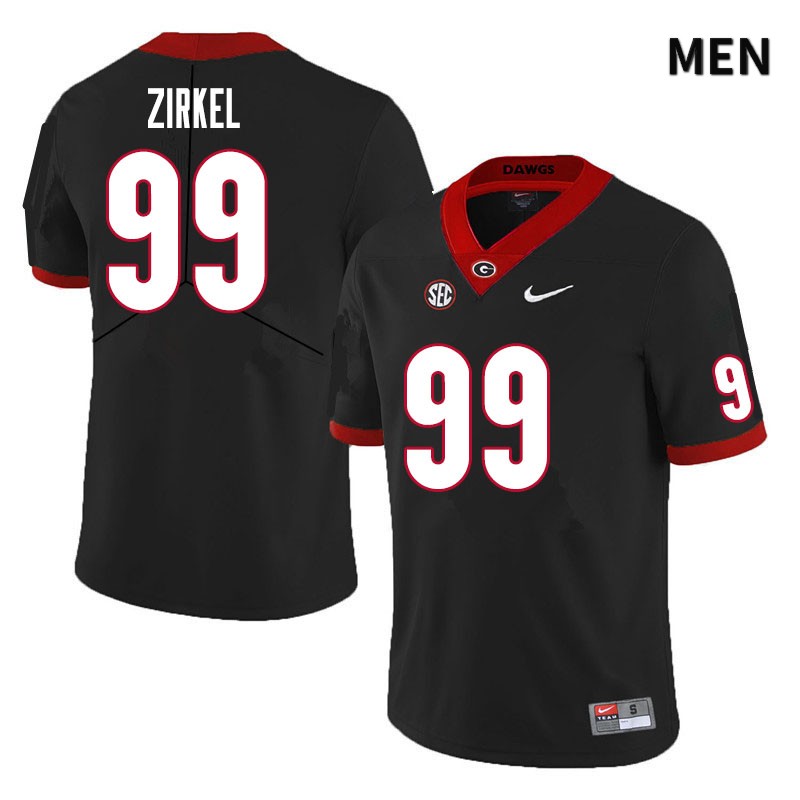 Georgia Bulldogs Men's Jared Zirkel #99 Black Stitched College UGA Football Jersey 23VG016JD